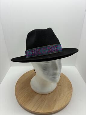Italian Wool Fedora Hat Black Wide Brim | Gelso Bianco Made in Italy